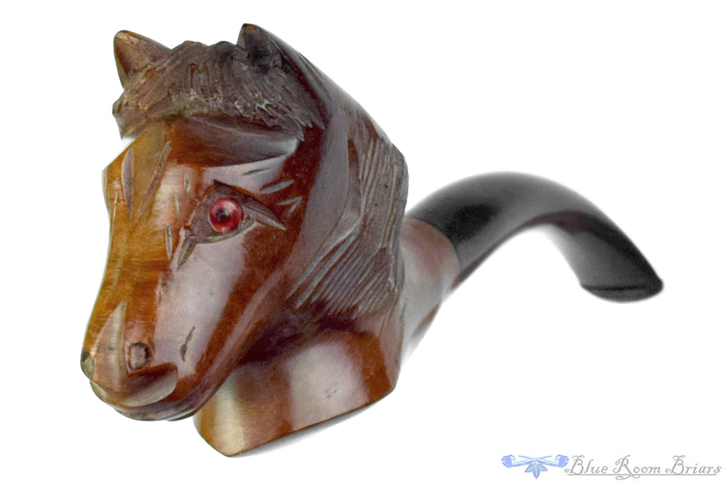 Blue Room Briars is proud to present this Italian Bent Horse Figural UNSMOKED Estate Pipe