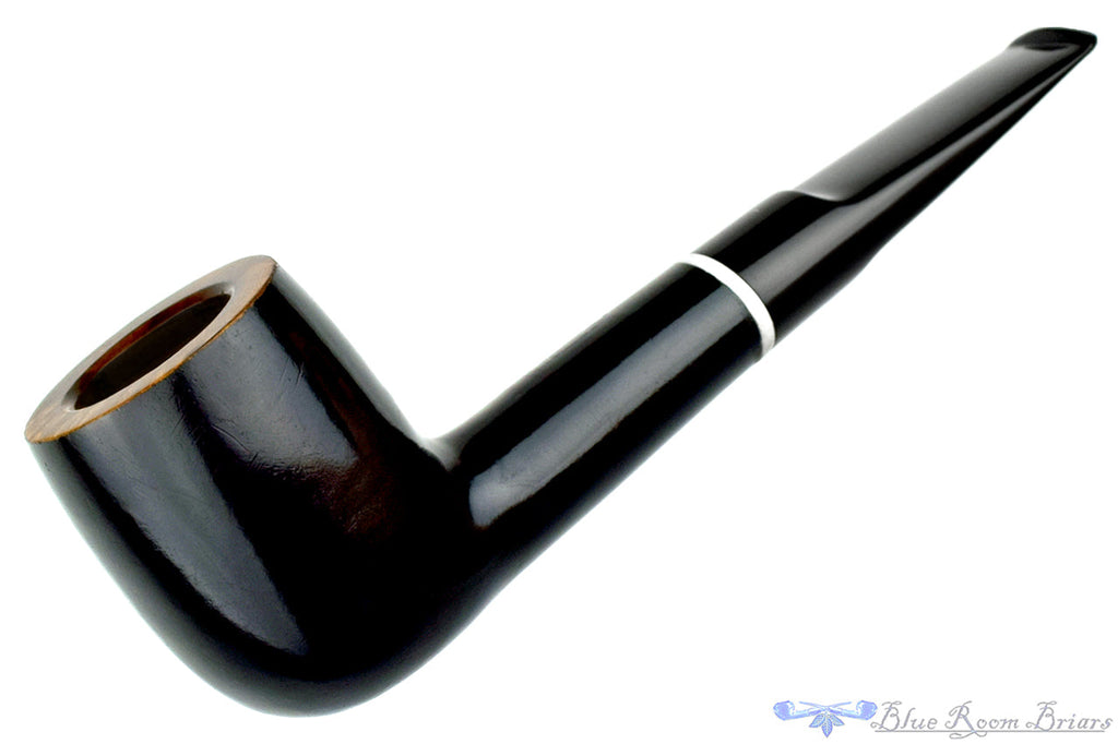 Lorenzo (Bianco / Nero) 8738 Billiard (9mm Filter) Sitter with Acrylic Estate Pipe