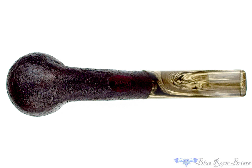 Blue Room Briars is proud to present this Scottie Piersel Over Bent Sandblast Billiard (2021 Make) with Brindle UNSMOKED Estate Pipe