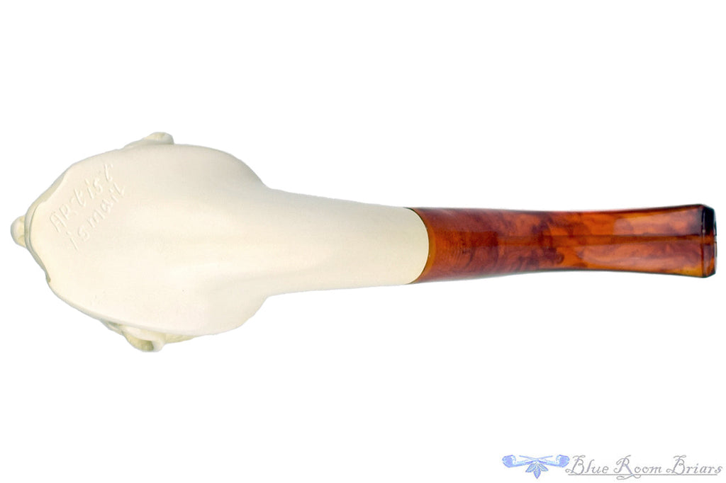 Ismail 1/2 Bent Meerschaum Lyndon B. Johnson Figural UNSMOKED Estate Pipe