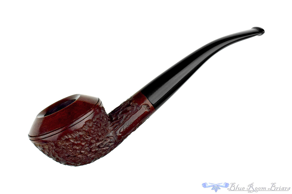 Handskaret Bent Rusticated Rhodesian Estate Pipe
