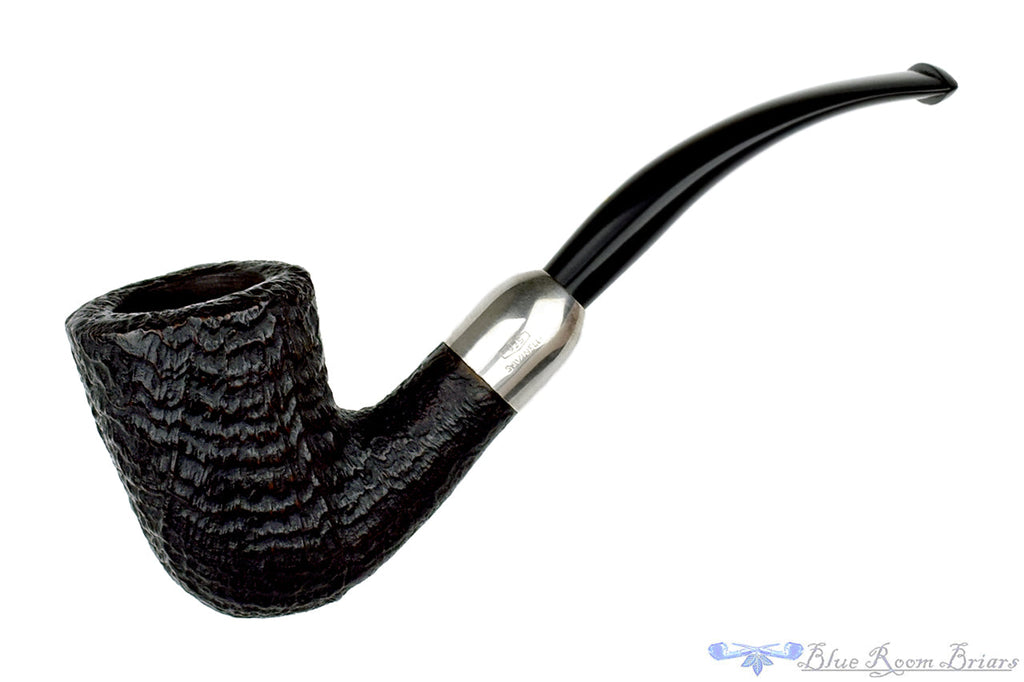 Savinelli Punto Oro 611 Bent Sandblast Dublin with Silver and Military Mount Estate Pipe