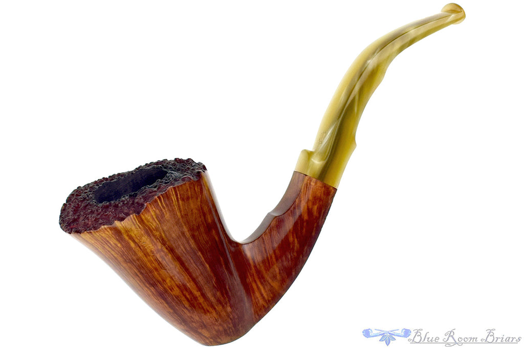 Wengholt Unique Straight Grain Bent Freehand with Plateau Estate Pipe