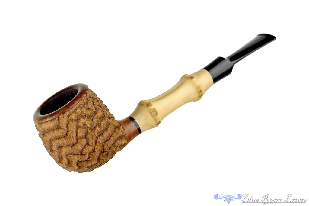 Mike Sebastian Bay Carved Natural Apple with Bamboo Estate Pipe