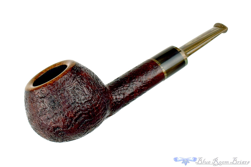 Nathan Armentrout Sandblast Tomato with Horn and Brindle UNSMOKED Estate Pipe