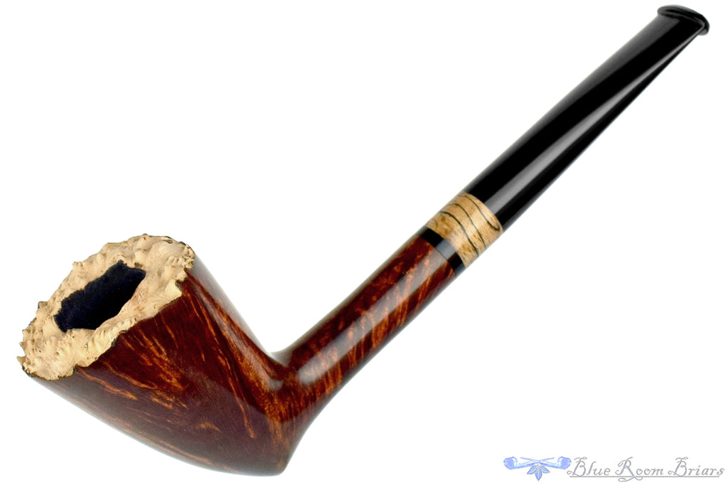 Blue Room Briars is proud to present this Bruno Nuttens Handmade Pipe Tomahawk with Raw Plateau and Spalted Tamarind