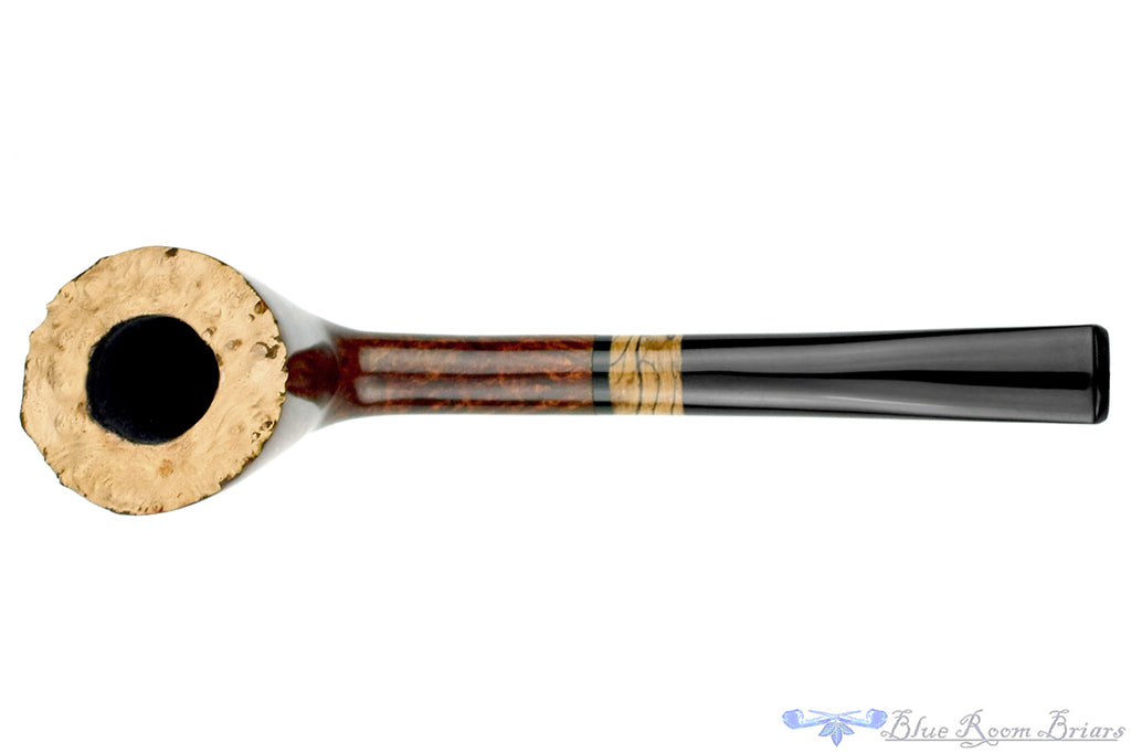Blue Room Briars is proud to present this Bruno Nuttens Handmade Pipe Tomahawk with Raw Plateau and Spalted Tamarind