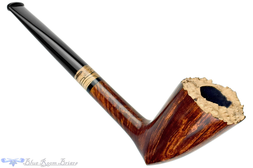 Blue Room Briars is proud to present this Bruno Nuttens Handmade Pipe Tomahawk with Raw Plateau and Spalted Tamarind