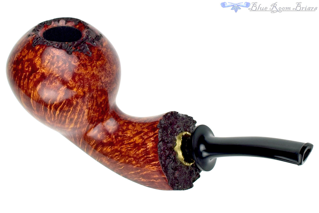 Blue Room Briars is proud to present this Dirk Heinemann Pipe High Contrast Bent Tomato with Plateaux and Brass