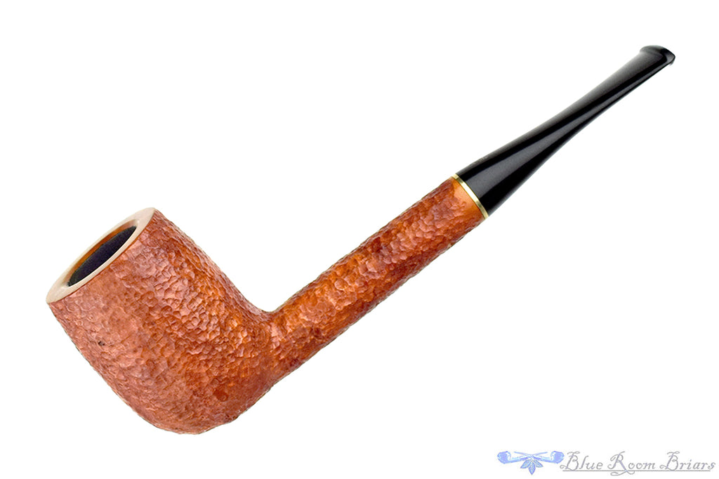 Savinelli RM (1995 Make) Rusticated Billiard Sitter with Brass UNSMOKED Estate Pipe
