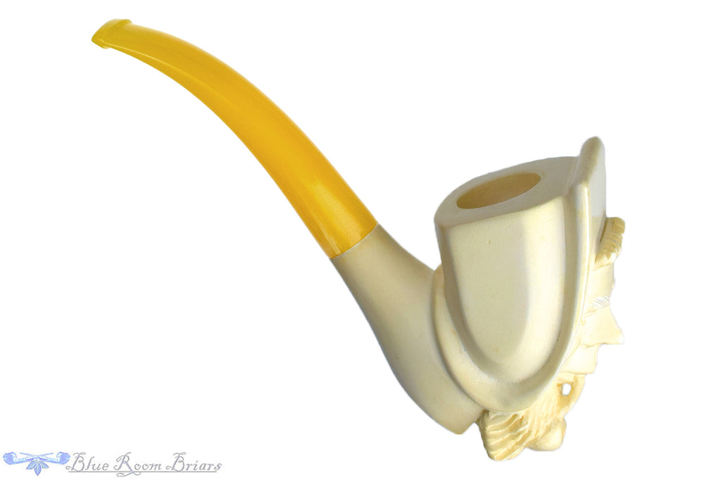 Blue Room Briars is proud to present this Meerschaum Bent Figural UNSMOKED Estate Pipe