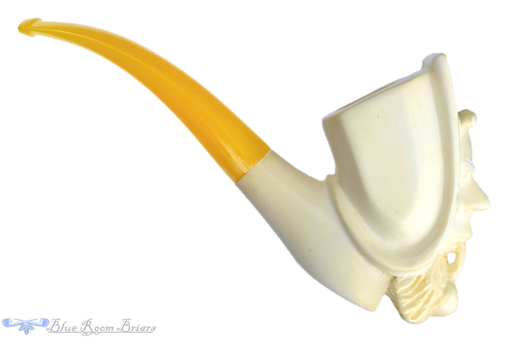 Blue Room Briars is proud to present this Meerschaum Bent Figural UNSMOKED Estate Pipe