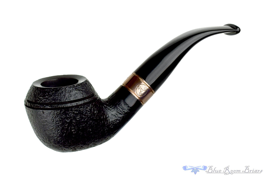 Rattray's Distillery 105 1/2 Bent Black Blast Rhodesian (9mm Filter) with Copper UNSMOKED Estate Pipe