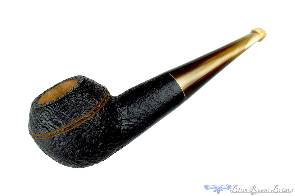 Ropp Vintage Briar 996D Black Blast Straight Rhodesian with Horn Stem UNSMOKED Estate Pipe