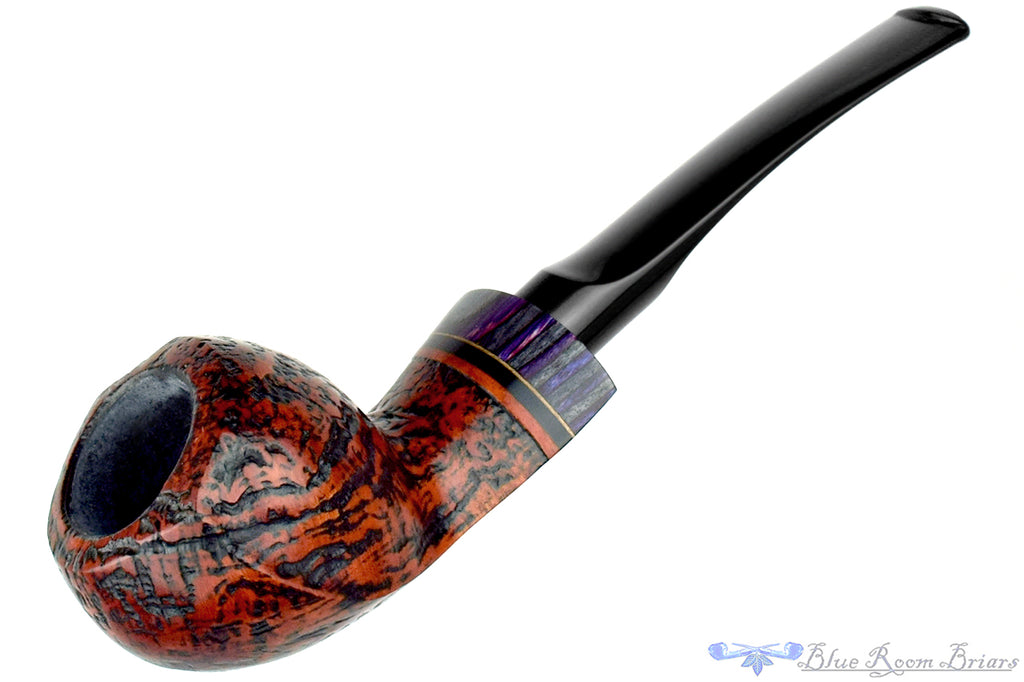 Blue Room Briars is proud to present this Daniel Mustran Pipe Sandblast Canted Apple with Laminated Wood