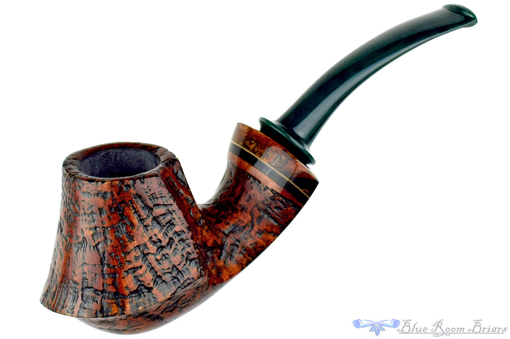 Blue Room Briars is proud to present this Daniel Mustran Pipe Bent Sandblast Volcano with Acrylic