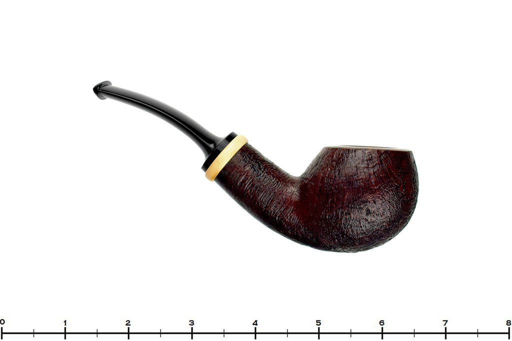 Blue Room Briars is proud to present this H Pipes by Aiden Hesslewood Freehand Bent Sandblast Apple with Boxwood