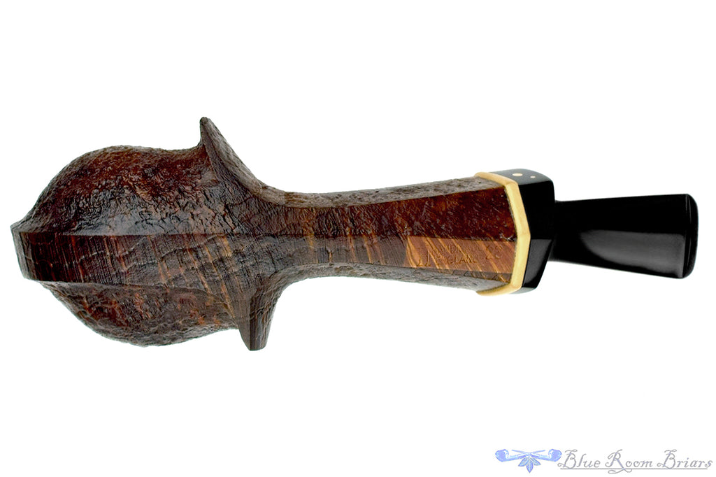 Blue Room Briars is proud to present this H Pipes by Aiden Hesslewood Freehand Bent Sandblast Blowfish with Boxwood