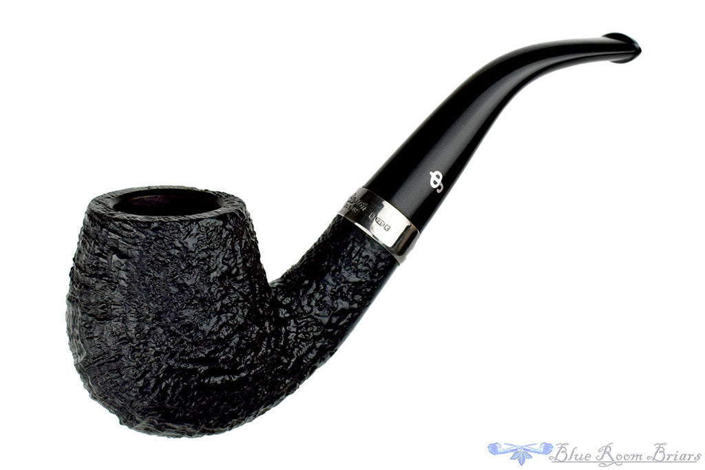 Peterson Cara 68 1/2 Bent Black Blast Brandy with Silver Estate Pipe