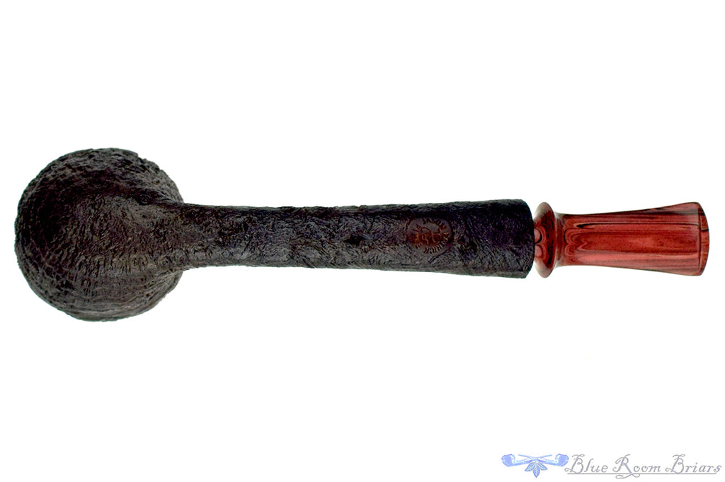 Blue Room Briars is proud to present this Jason Patrick Pipe Bent Sandblast Long Shank Dublin with Brindle