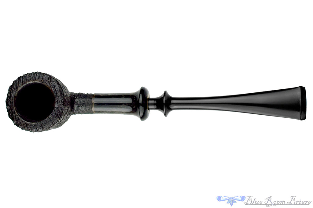 Blue Room Briars is proud to present this Yorgos Mitakidis Pipe 6823 Bent Sandblast Strawberry Wood Acorn with Horn Ferrule