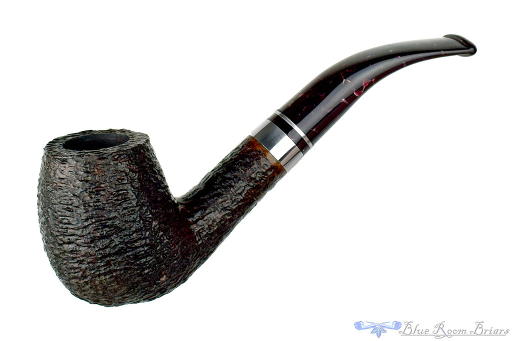 Savinelli Bacco 670 KS Bent Rusticated Billiard (9mm Filter) with Nickel Estate Pipe