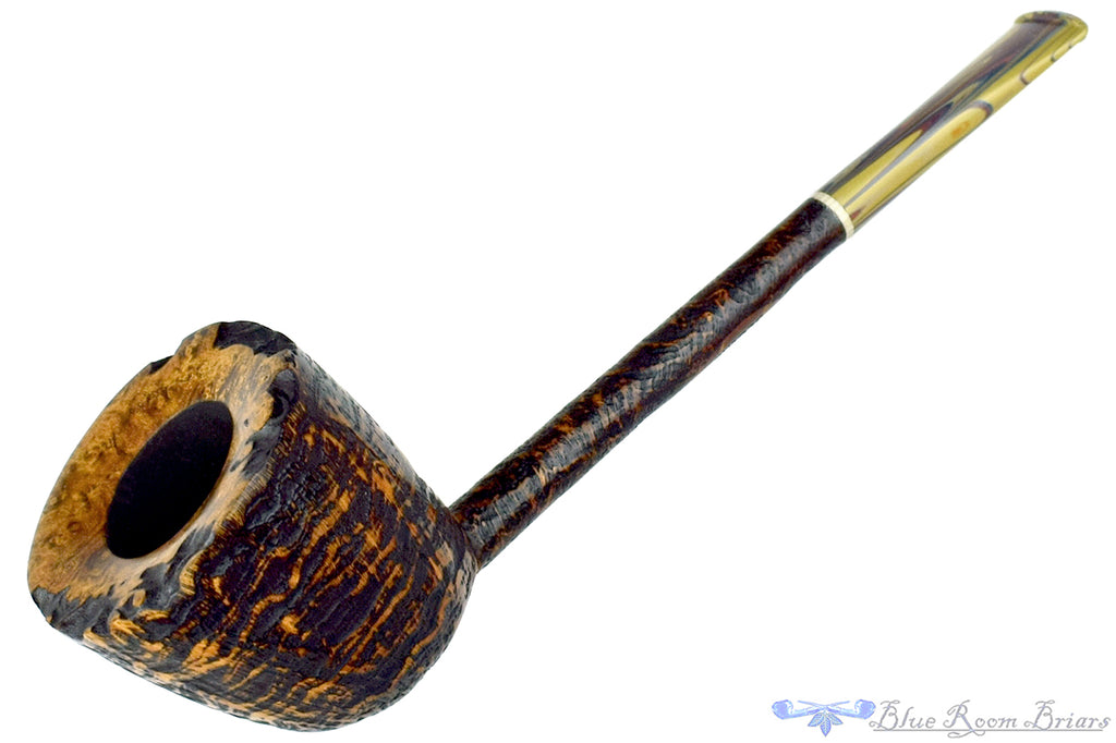 Blue Room Briars is proud to present this Scottie Piersel Pipe "Scottie" Sandblast Dublin with Brindle and Plateau