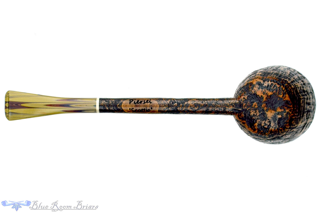 Blue Room Briars is proud to present this Scottie Piersel Pipe "Scottie" Sandblast Dublin with Brindle and Plateau