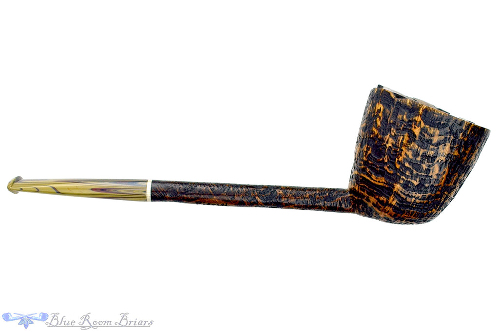 Blue Room Briars is proud to present this Scottie Piersel Pipe "Scottie" Sandblast Dublin with Brindle and Plateau