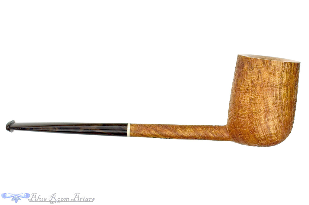 Blue Room Briars is proud to present this Scottie Piersel Pipe "Scottie" Tan Blast Billiard with Brindle and Ivorite