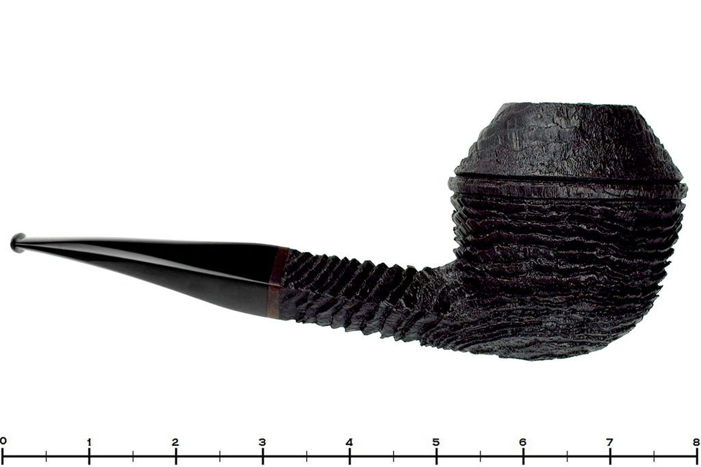 Blue Room Briars is proud to present this Chris Morgan Pipe (Titan Grade) Bent Sandblast Magnum Bulldog