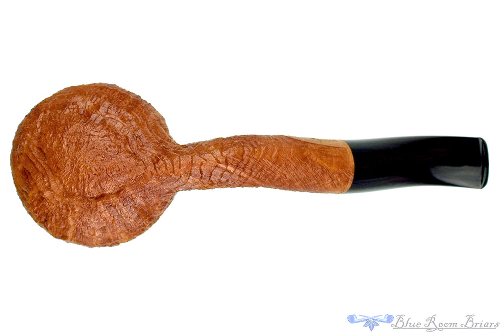 Blue Room Briars is proud to present this Chris Morgan Pipe Bent Sandblast Witches Finger with Brindle