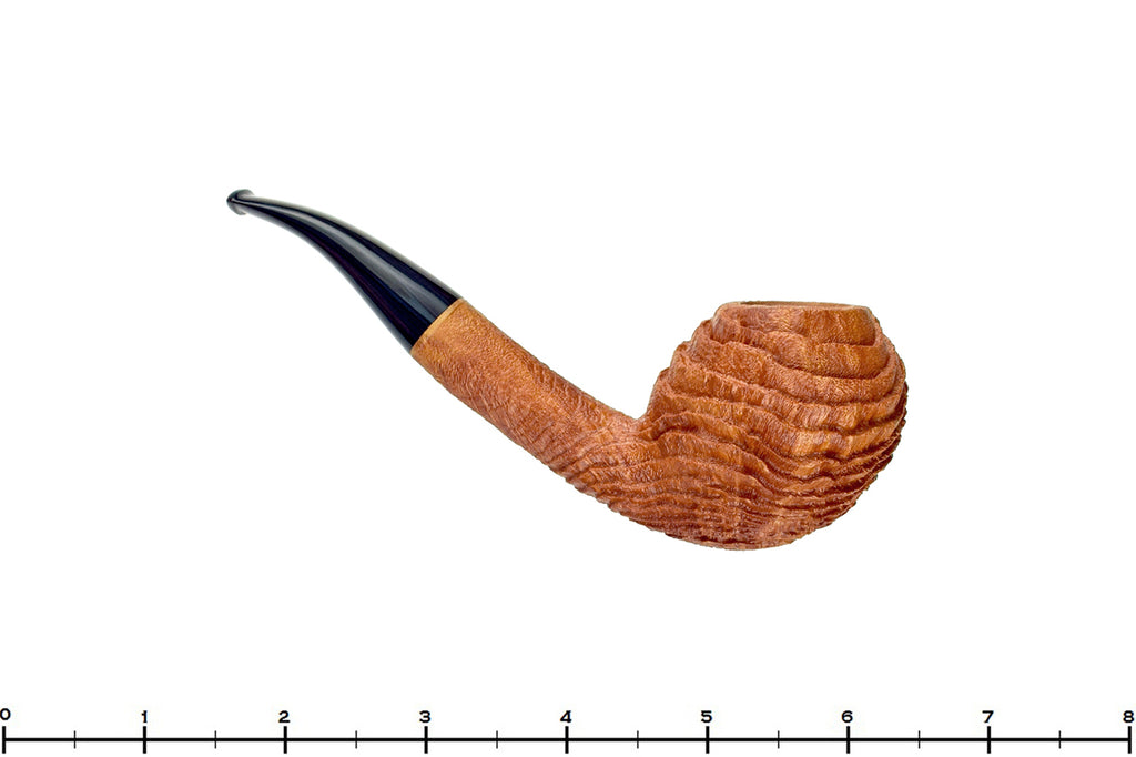 Blue Room Briars is proud to present this Chris Morgan Pipe Bent Sandblast Witches Finger with Brindle