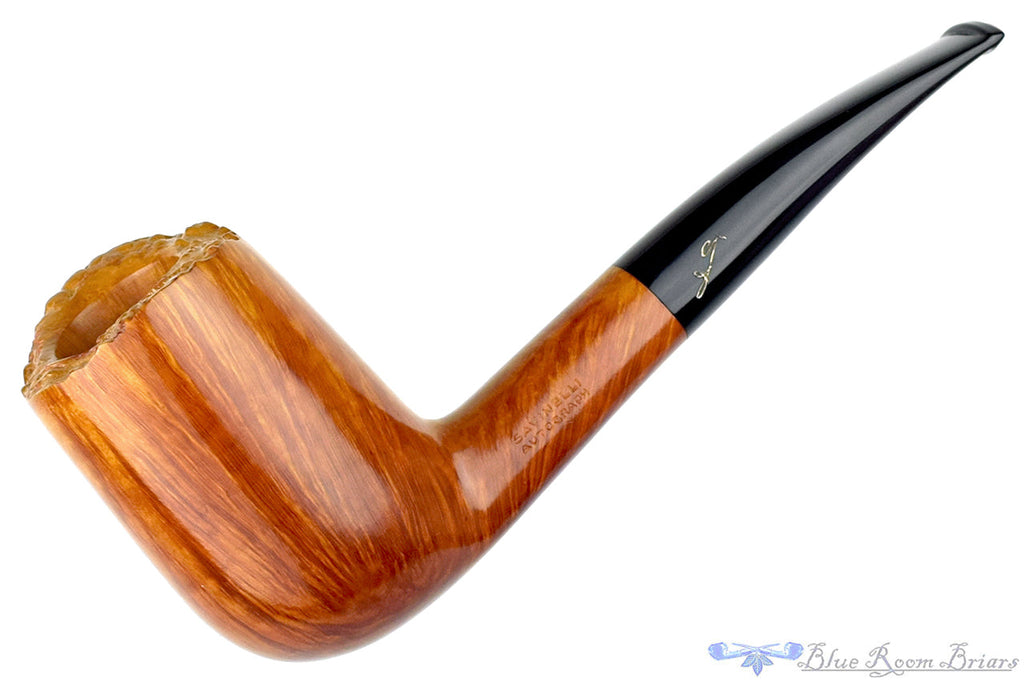 Savinelli Autograph Bent Billiard (6mm Filter) with Plateau UNSMOKED Estate Pipe