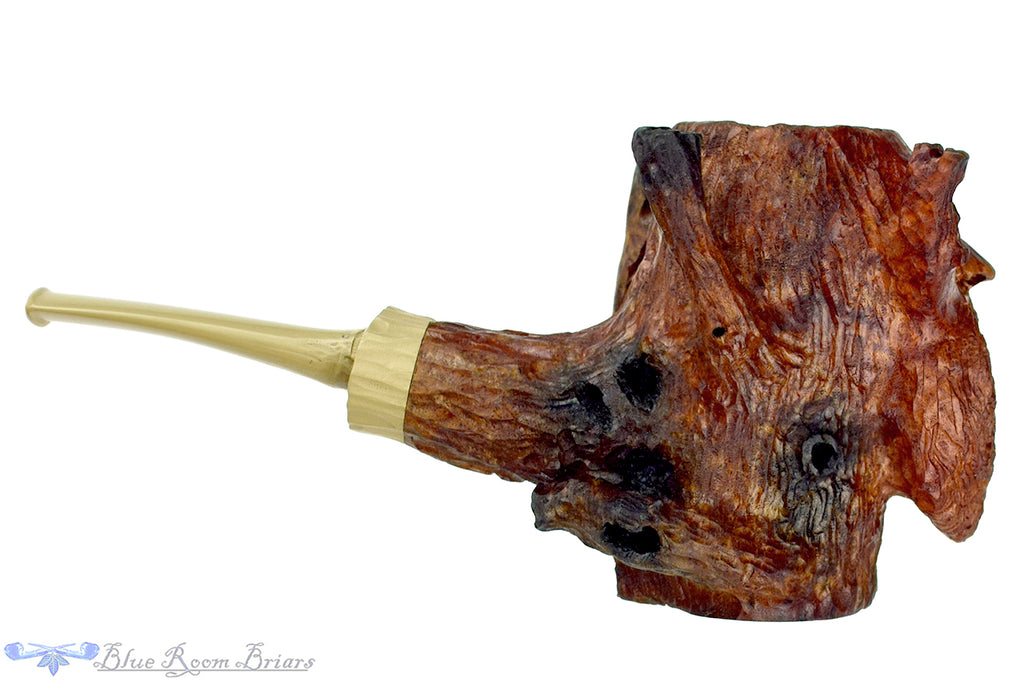 Blue Room Briars is proud to present this Chris Morgan Pipe Large Carved Ent Sitter