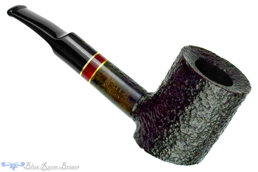 Blue Room Briars is proud to present this Savinelli Saint Nicholas (2016 Make) 311 KS Bent Rusticated Poker (6mm Filter) with Acrylic and Brass Estate Pipe