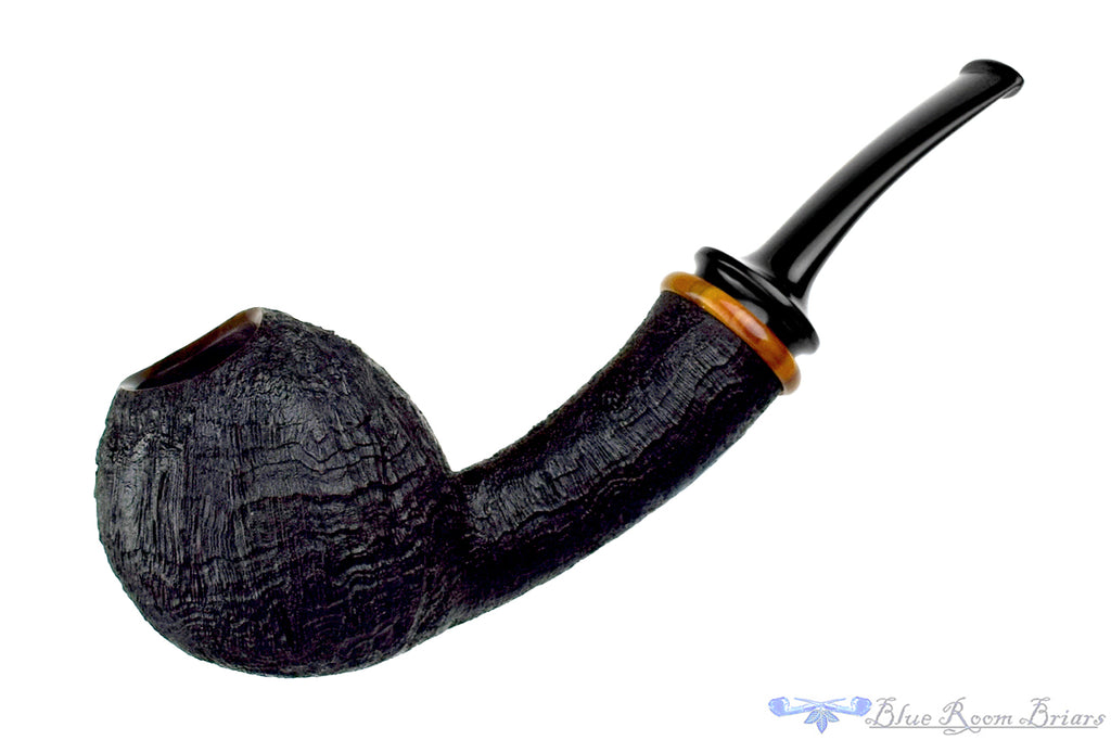 Thomas James (2013 Make) Bent Sandblast Danish Apple with Bakelite Estate Pipe