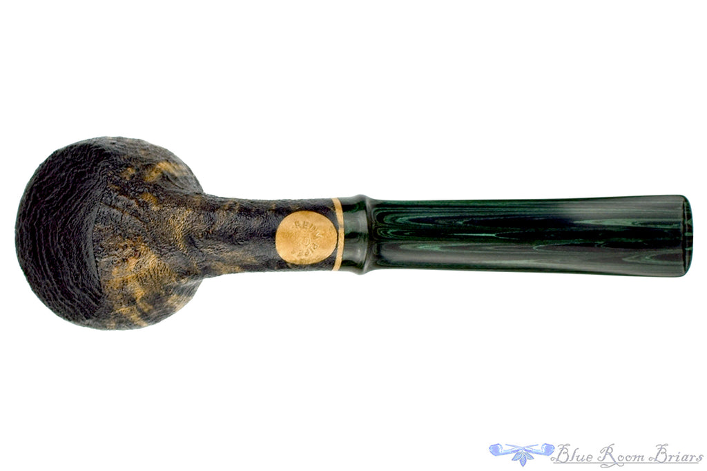Blue Room Briars is proud to present this Sean Reum Pipe Bent High-Contrast Blast Acorn with Green Brindle