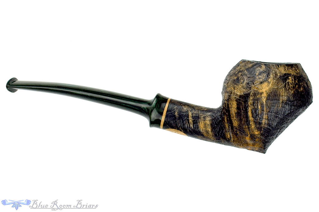 Blue Room Briars is proud to present this Sean Reum Pipe Bent High-Contrast Blast Acorn with Green Brindle