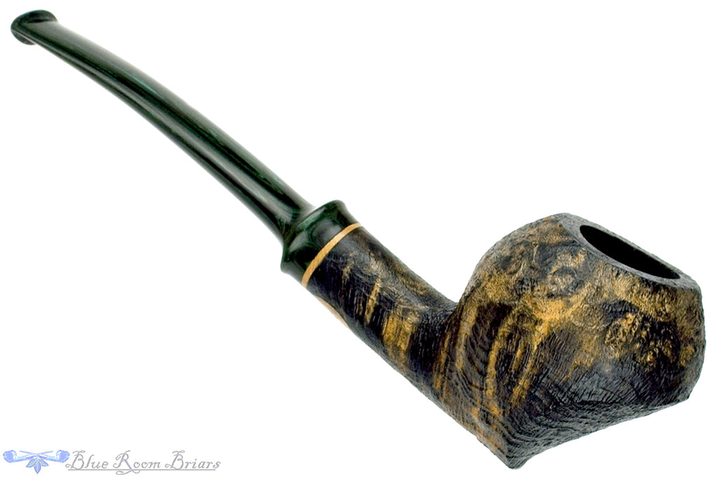 Blue Room Briars is proud to present this Sean Reum Pipe Bent High-Contrast Blast Acorn with Green Brindle