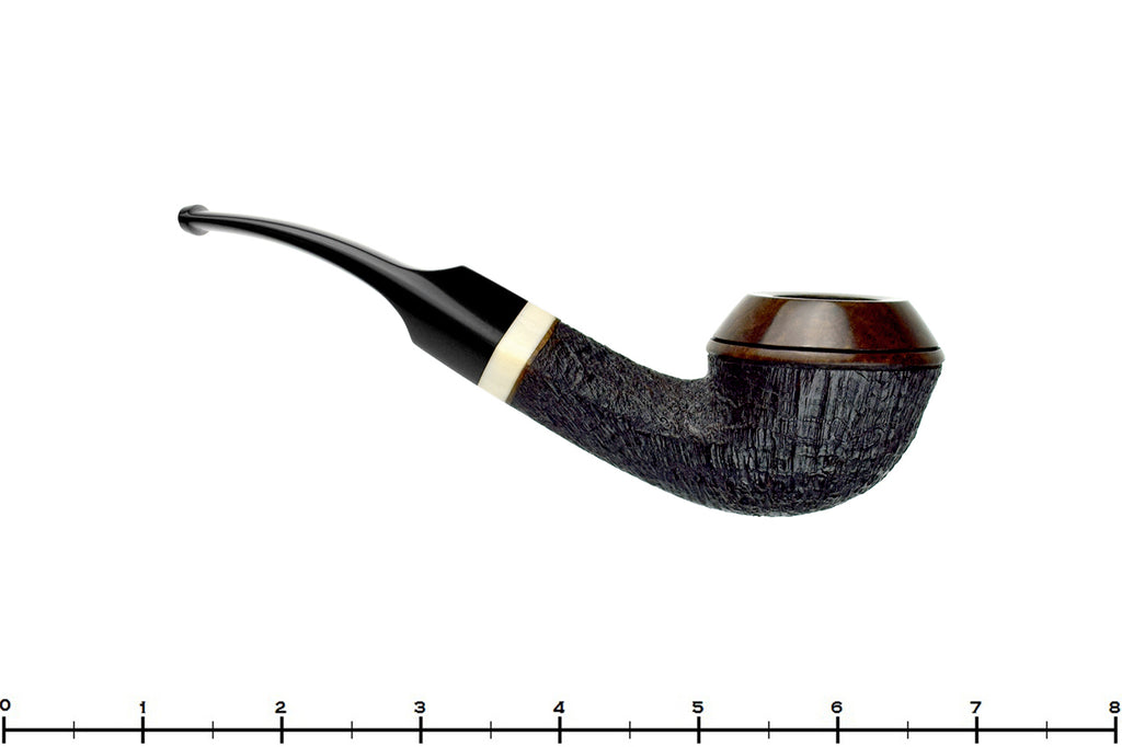 Blue Room Briars is proud to present this Jerry Crawford Pipe Bent Partial Blast Bulldog with Ivorite
