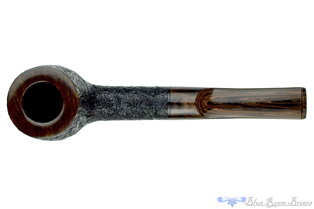 Blue Room Briars is proud to present this Jerry Crawford Pipe Black Blast Billiard with Brindle