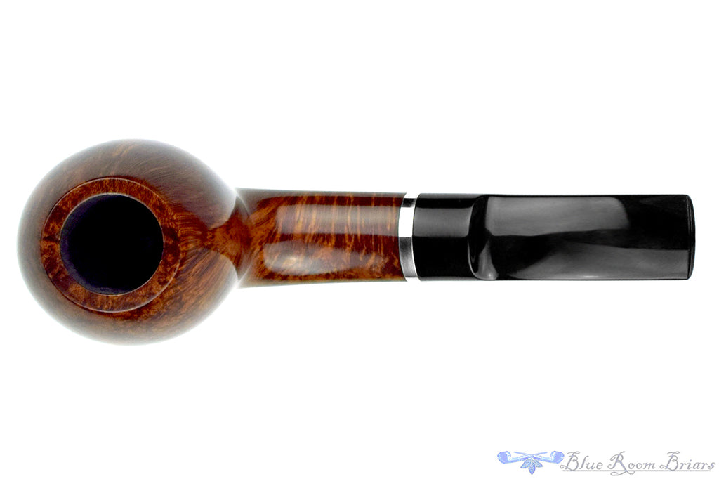 Blue Room Briars is proud to present this Tom Eltang and Former Nielsen 2004 Pipe and Tobacco Magazine Pipe of the Year Bent Racing Egg with Silver UNSMOKED Estate Pipe