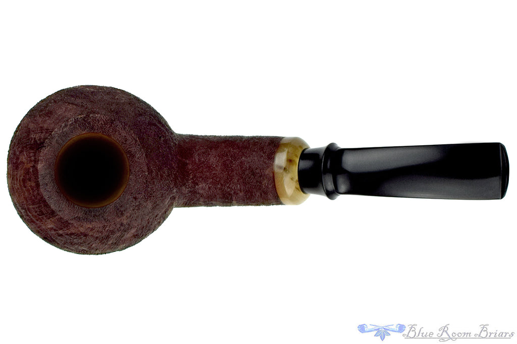 Maksim Nazarenko Bent Sandblast Tomato with Horn UNSMOKED Estate Pipe