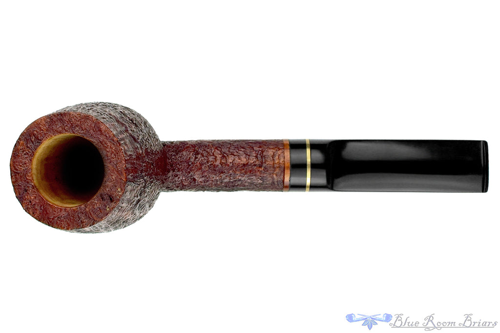 Blue Room Briars is proud to present this Nathan Armentrout Sandblast Billiard with Brass UNSMOKED Estate Pipe
