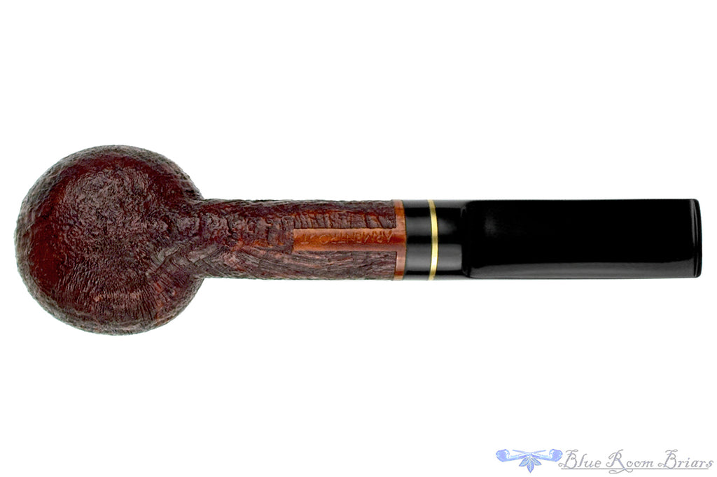 Blue Room Briars is proud to present this Nathan Armentrout Sandblast Billiard with Brass UNSMOKED Estate Pipe