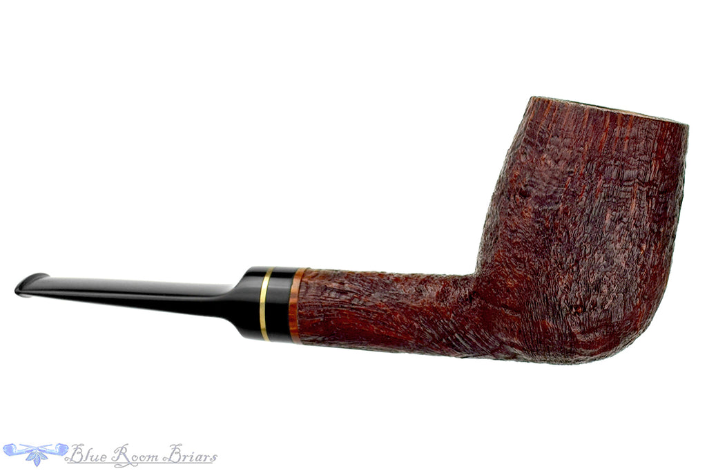 Blue Room Briars is proud to present this Nathan Armentrout Sandblast Billiard with Brass UNSMOKED Estate Pipe