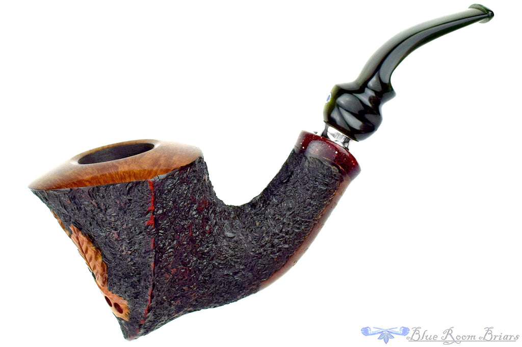 Ardor Urano Fantasy Christmas (2005 Make) Bent Carved Shield with Acrylic and Silver Estate Pipe