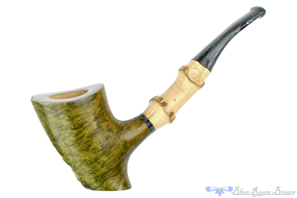 Jan Pietenpauw Pipe Curved Cherrywood Sitter with Bamboo and Brindle