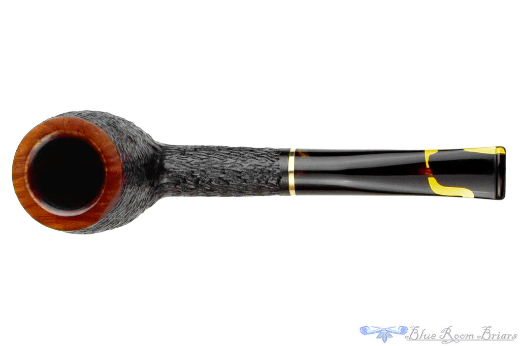 Blue Room Briars is proud to present this Savinelli Oscar Tiger 111 KS Rusticated Billiard (6mm Filter and Adapter) with Brass Estate Pipe
